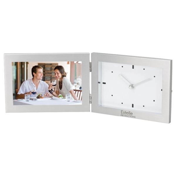 1.62" x 4.88" x 6.88" Antimo clock and photo frame with... from ASI 67866 Logomark/Valumark