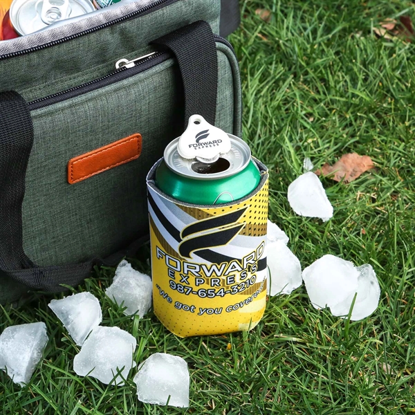 Full-color can cooler and Cappy gadget combo that keeps drinks cold,... from ASI 61966 HPG / Best Promotions USA