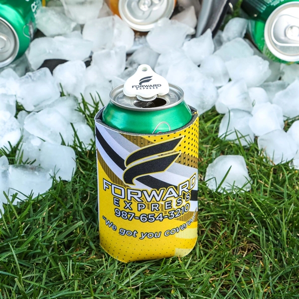 Full-color can cooler and Cappy gadget combo that keeps drinks cold,... from ASI 61966 HPG / Best Promotions USA