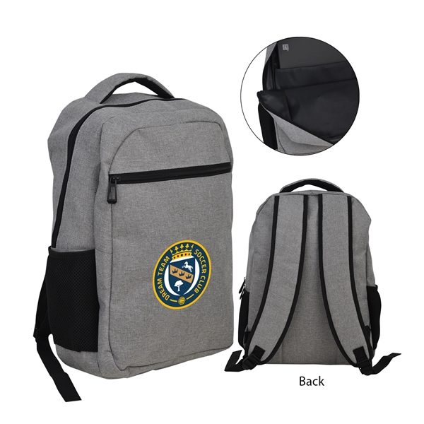 300D Laptop Heather Zippered Pocket Backpackk with 2 mesh pockets for... from ASI 41511 Brainchild USA Inc / BrainChild Gift Club