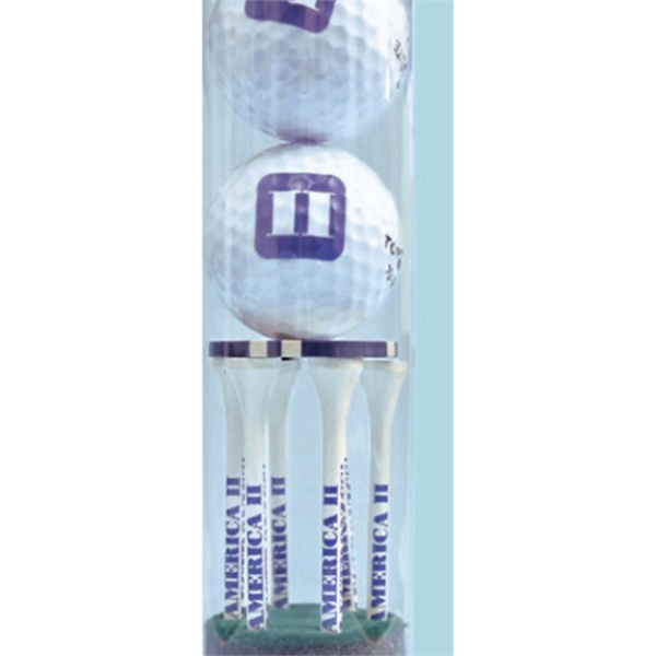 Golf ball tube with 2 golf balls, 6 tees and 1... from ASI 63500 Jomar Industries Inc / The Tee Line