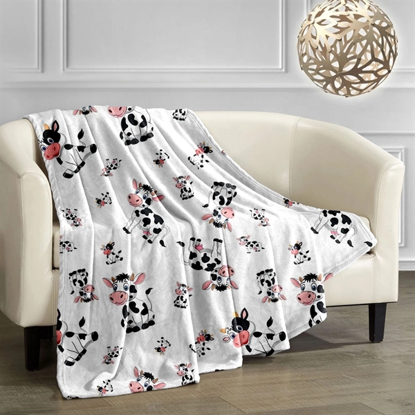 Flannel Blanket with Full color imprint 50" x 60"... from ASI 72657 Active Life Promo