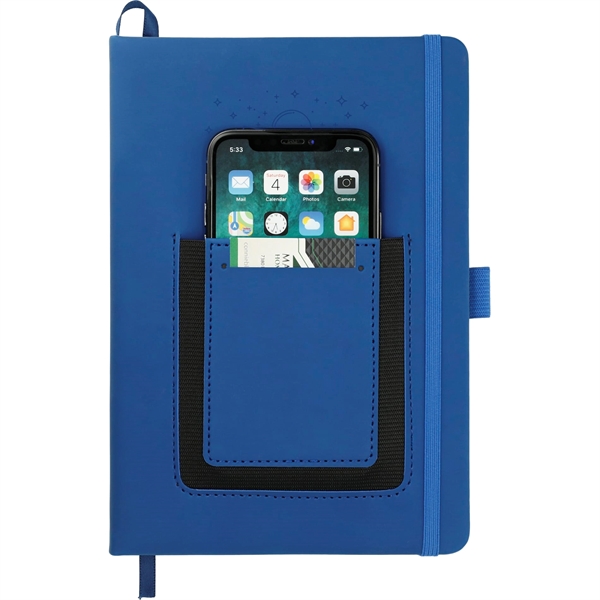5.5" x 8.5" journal with PU hard cover, phone pocket, business... from ASI 66887 PCNA / Leeds