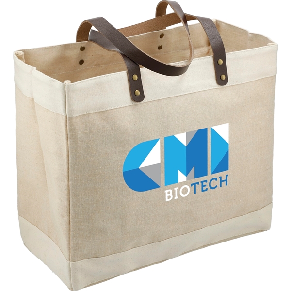 7.5" x 14" x 16" tote bag with leather accents... from ASI 66887 PCNA / Leeds