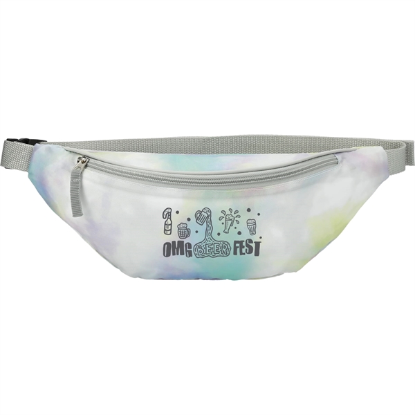 5.5" x 14" tie-dye fanny pack with zippered main compartment and... from ASI 66887 PCNA / Leed’s
