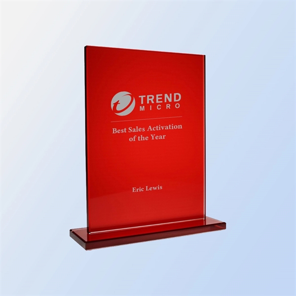 Jade Glass Red Square Award... from ASI 31517 Admart Products / Admart Line