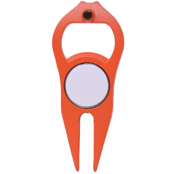 6-in-1 golf divot tool featuring a magnetic golf ball marker, bottle/can... from ASI 38120 Ball Pro / Diversified Quality Kitchenware