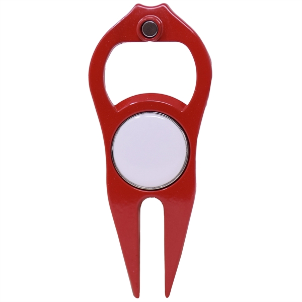 6-in-1 golf divot tool featuring a magnetic golf ball marker, bottle/can... from ASI 38120 Ball Pro / Diversified Quality Kitchenware