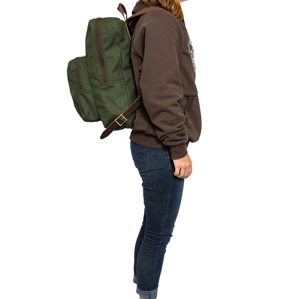 USA Made Book Bag made from durable 15-ounce canvas and leather... from ASI 46170 Compass Industries Inc