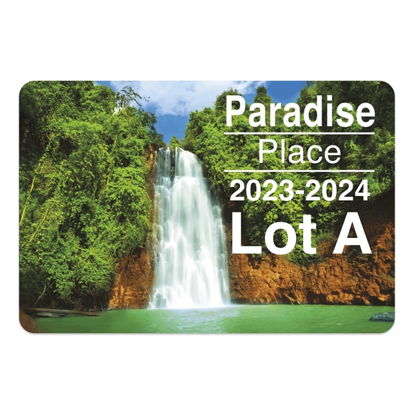 2" x 3 1/2" parking permit decal made of white vinyl... from ASI 56950 Gill Studios Inc / Gill-Line®