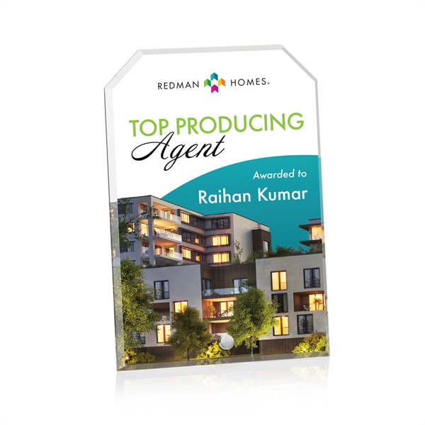 Polaris Clipped Rectangle VividPrint™ Award - Silver... from ASI 84592 St Regis Group / St Regis