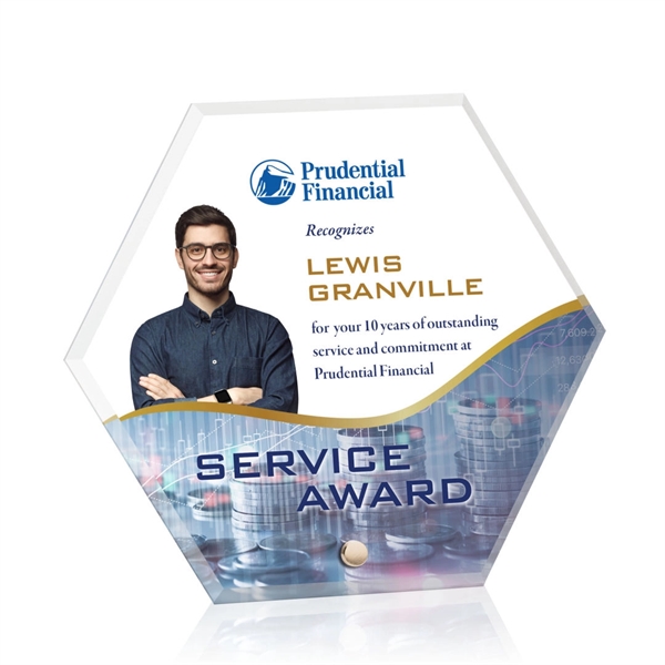 Polaris Hexagon VividPrint™ Award - Gold... from ASI 84592 St Regis Group / St Regis