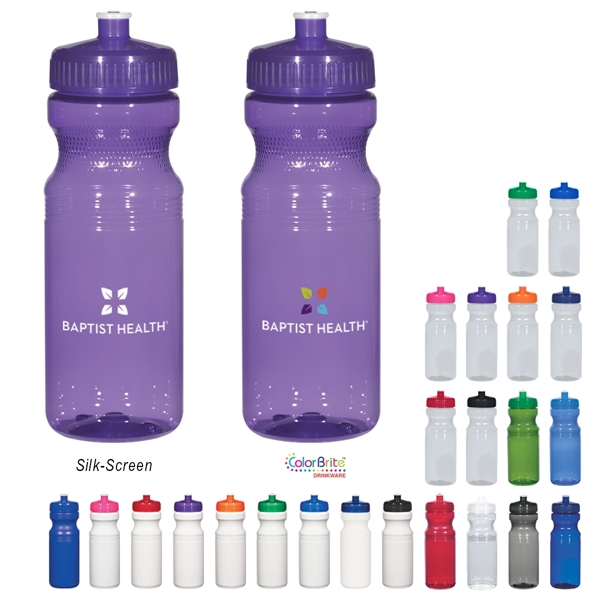 24 Oz. Poly-Clear Fitness Bottle. White and Translucent: Made With PET... from ASI 61125 Hit Promotional Products / Hit®
