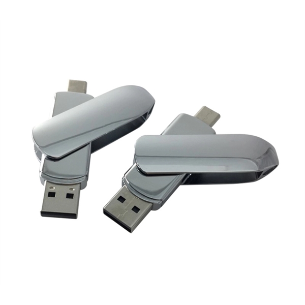 Electroplated Chrome Type-C USB Flash Drive USB 2.0 available in capacities... from ASI 37218 Athena Promo (tm)