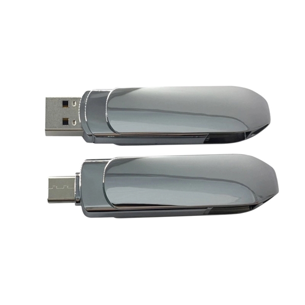 Electroplated Chrome Type-C USB Flash Drive USB 2.0 available in capacities... from ASI 37218 Athena Promo (tm)