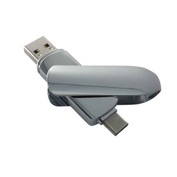 Electroplated Chrome Type-C USB Flash Drive USB 2.0 available in capacities... from ASI 37218 Athena Promo (tm)