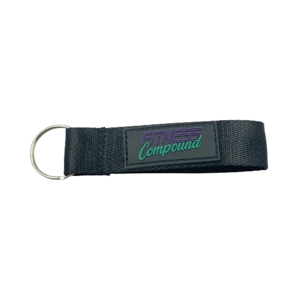 Polyester short lanyard plus free 2 injected colors soft PVC label... from ASI 37218 Athena Promo (tm)