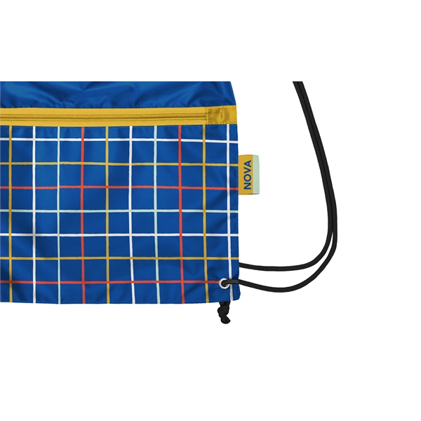 Full color drawstring bag made of recycled polyester with zipper pocket.... from ASI 45657 Pop! Promos