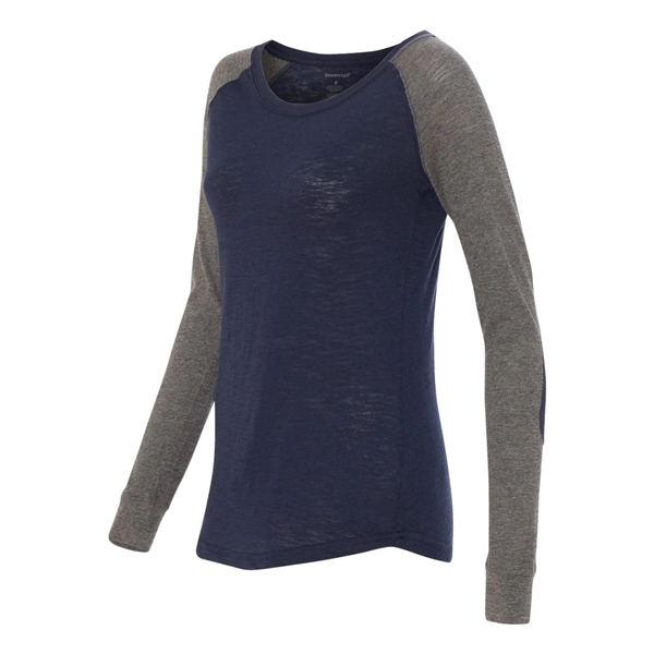 Women's T-shirt made of cotton/polyester slub jersey with contrast elbow patches... from ASI 84358 S&S Activewear