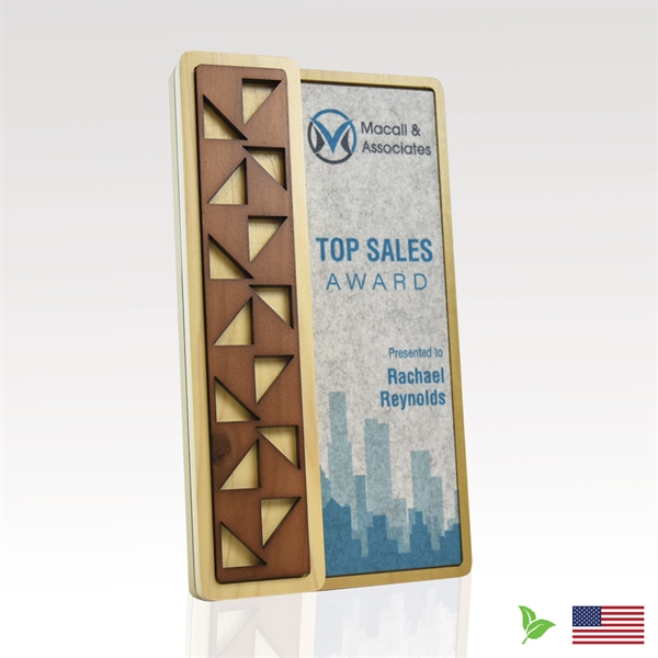 This award with its creative cut design in the wood, is... from ASI 93986 Visions/Awardcraft / Visions Awards