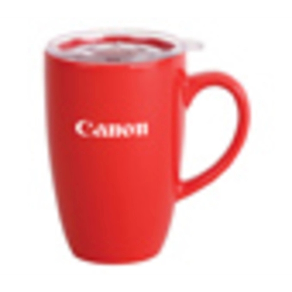 12 oz. Ceramic Mug with Clear Lid.... from ASI 40261 Berney-Karp Inc / Creative Source