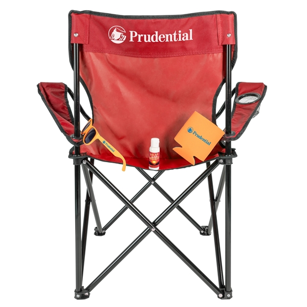 Folding Chair with Carrying Bag, sunglasses, can cooler and sunblock... from ASI 44900 NC Custom (CI/Lanco) / Lanco