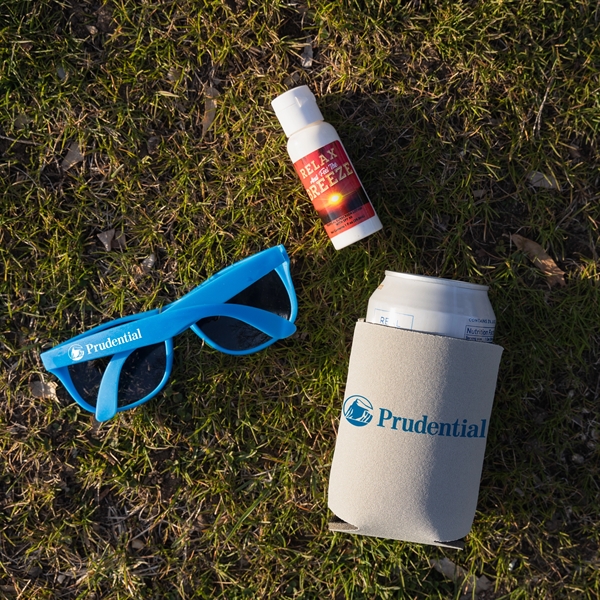 Folding Chair with Carrying Bag, sunglasses, can cooler and sunblock... from ASI 44900 NC Custom (CI/Lanco) / Lanco