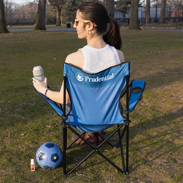 Folding Chair with Carrying Bag, sunglasses, can cooler and sunblock... from ASI 44900 NC Custom (CI/Lanco) / Lanco