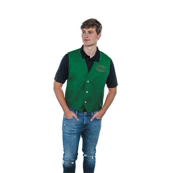 Adult polyester/cotton twill vest with three-button front closure that's sold blank.... from ASI 37461 Augusta Sportswear