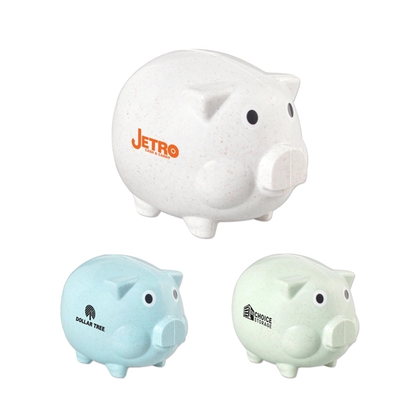 Wheat fiber infused classic piggy bank with customization.... from ASI 98360 WOWLine / WOWLine®