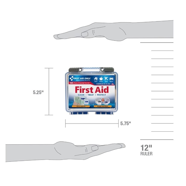 On the go first aid kit with durable, plastic case and... from ASI 84514 Safety Made