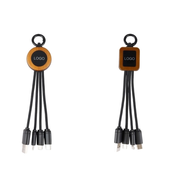 6" Eco-friendly LED Multifunction Charging Cable plus laser engraved lighting logo... from ASI 37218 Athena Promo (tm)