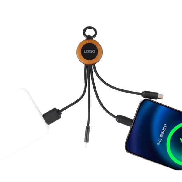 6" Eco-friendly LED Multifunction Charging Cable plus laser engraved lighting logo... from ASI 37218 Athena Promo (tm)
