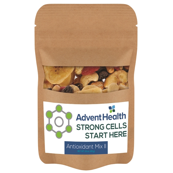 Antioxidant Mix II healthy resealable Kraft window pouch. 1.5 oz.... from ASI 71685 Midnite Snax®
