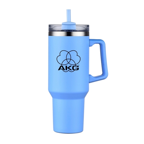 40 oz. Stainless steel travel mug with vacuum insulation, handle, lid... from ASI 98360 WOWLine / WOWLine®