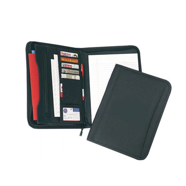 Polyester zippered padfolio. Poly writing folder with heavy vinyl backing.... from ASI 31517 Admart Products / Admart Line