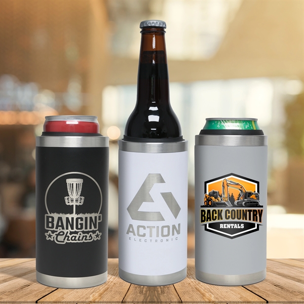 A versatile 3 in 1 copper-lined insulator, fits 12oz cans, slim... from ASI 61966 HPG / Best Promotions USA