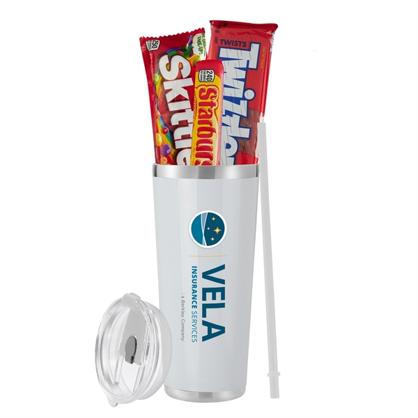 20oz Tumbler with straw; the set includes Starburst (2.07 oz), Skittles... from ASI 71685 Midnite Snax®