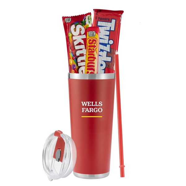 20oz Tumbler with straw; the set includes Starburst (2.07 oz), Skittles... from ASI 71685 Midnite Snax®