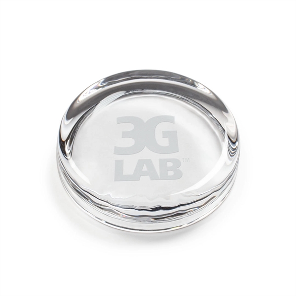 Optical flat round paperweight, 3 1/2" in diameter.... from ASI 84592 St Regis Group