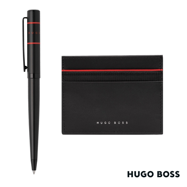 Hugo Boss® Gear Card Holder and Ribbon Matrix Ballpoint Pen is... from ASI 84592 St Regis Group