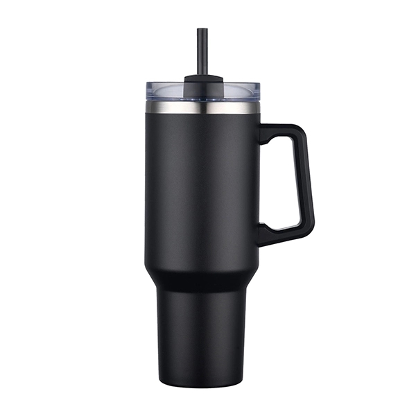 40 OZ. S/S Travel Mug with Handle & Straw... from ASI 41511 Brainchild USA Inc / BrainChild Gift Club