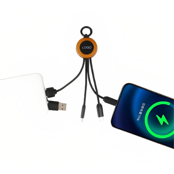 Ecofriendly LED Multifunction Type-C Charging Cable plus laser engraved lighting logo... from ASI 37218 Athena Promo (tm)