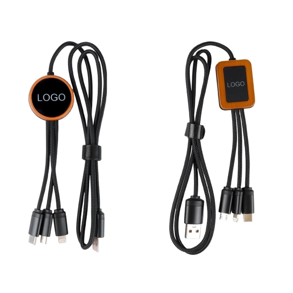 39" Eco-friendly LED Multifunction Charging Cable plus laser engraved lighting logo... from ASI 37218 Athena Promo (tm)
