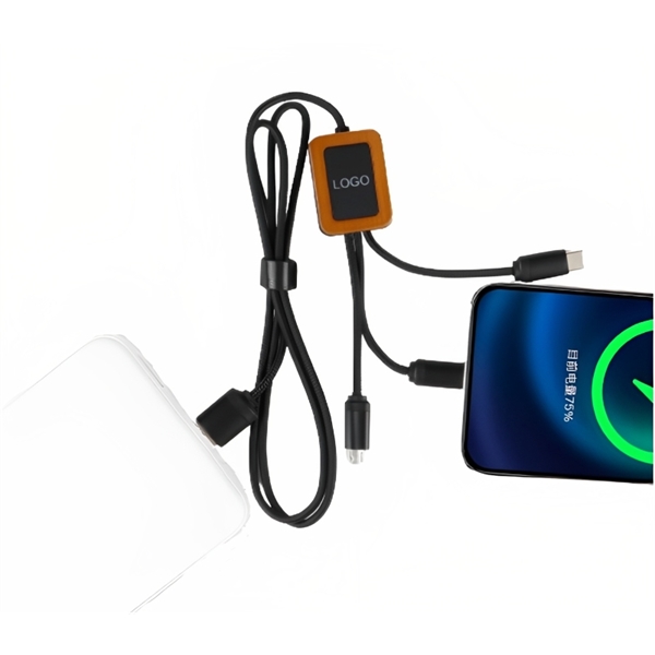 39" Eco-friendly LED Multifunction Charging Cable plus laser engraved lighting logo... from ASI 37218 Athena Promo (tm)