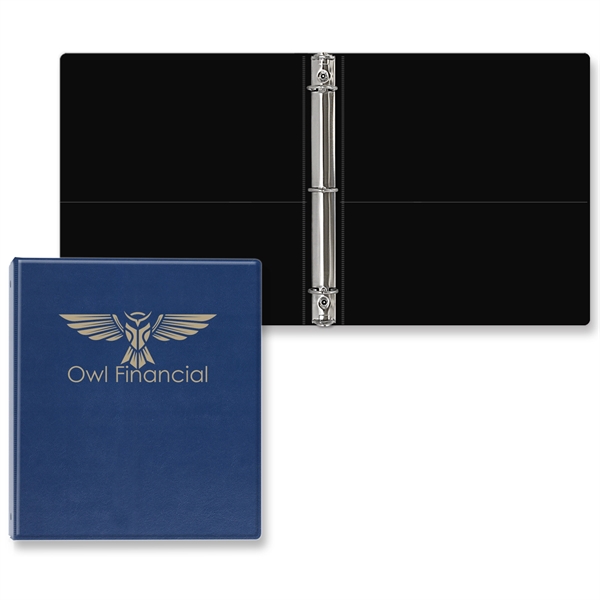 1" Round three ring binder made of executive vinyl with front... from ASI 54040 Fey Promo / Fey Binders and Organization Solutions