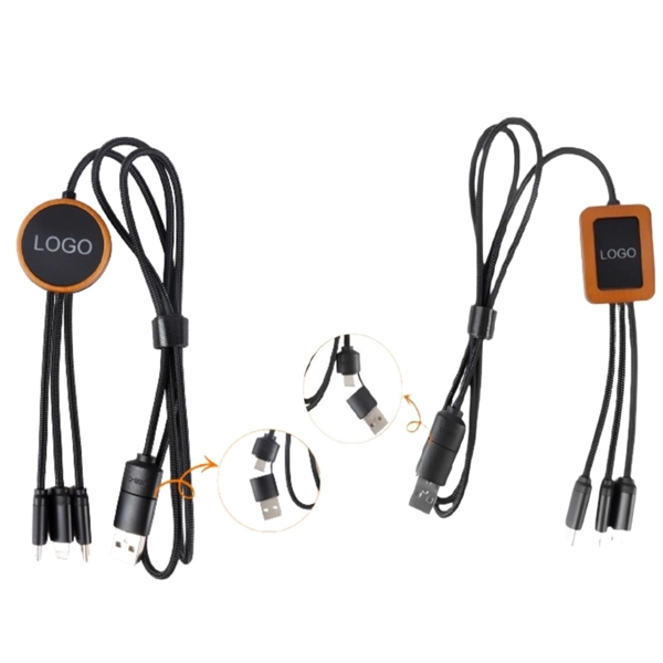 Eco-friendly LED Multifunction Type-C Charging Cable plus laser engrave lighting logo... from ASI 37218 Athena Promo (tm)
