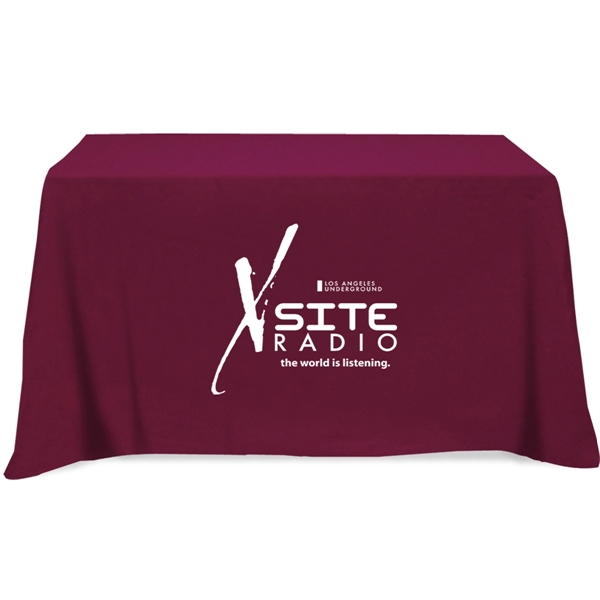 104" x 58" 65/35 polyester-cotton twill flat 3-sided table cover with... from ASI 61966 HPG / Beacon Promotions