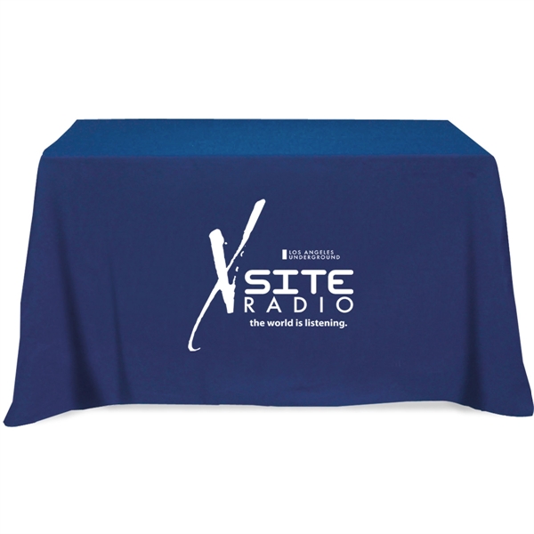 104" x 58" 65/35 polyester-cotton twill flat 3-sided table cover with... from ASI 61966 HPG / Beacon Promotions