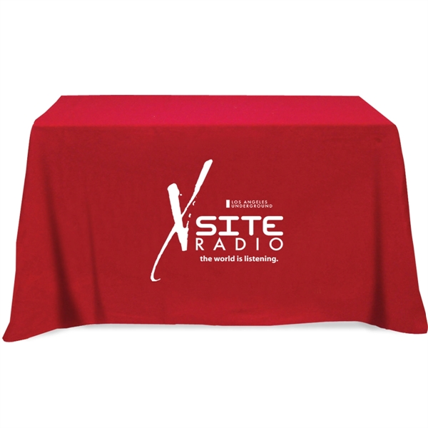 104" x 58" 65/35 polyester-cotton twill flat 3-sided table cover with... from ASI 61966 HPG / Beacon Promotions